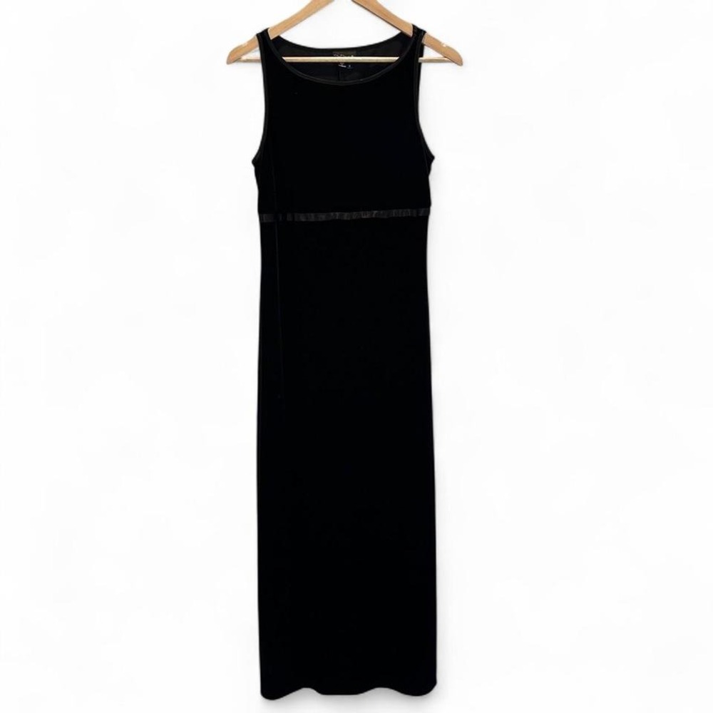 Vintage My Michelle Black‎ Velvet Sleeveless Maxi Dress Sz Small Whimsygoth